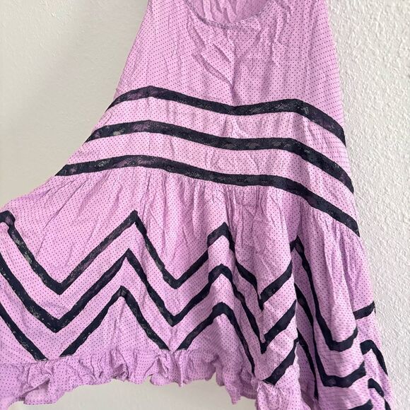 Free People Voile and Lace Trapeze Slip Dress Lilac Midnight Combo XS - Picture 3 of 3